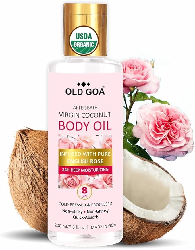 OLDGOA After Bath Body Oil For Women Enriched With English Rose| For Glowing & Moisturising Skin | All Skin Types | Body Lotion | After Bath Oil| 50ML - Image 2